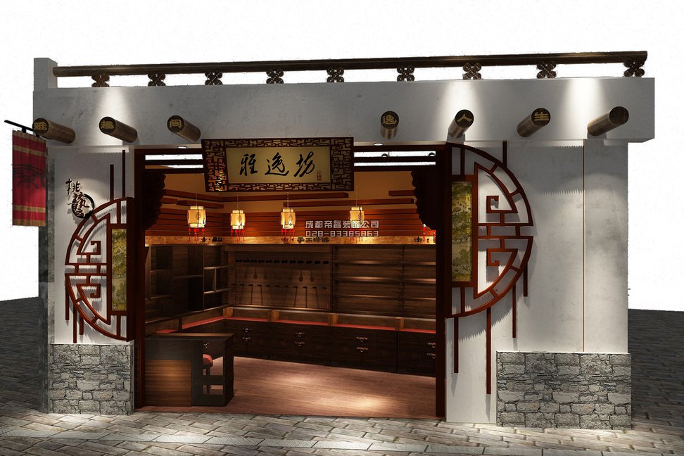 成都古玩店鋪門(mén)頭怎樣裝修設(shè)計(jì)才好？