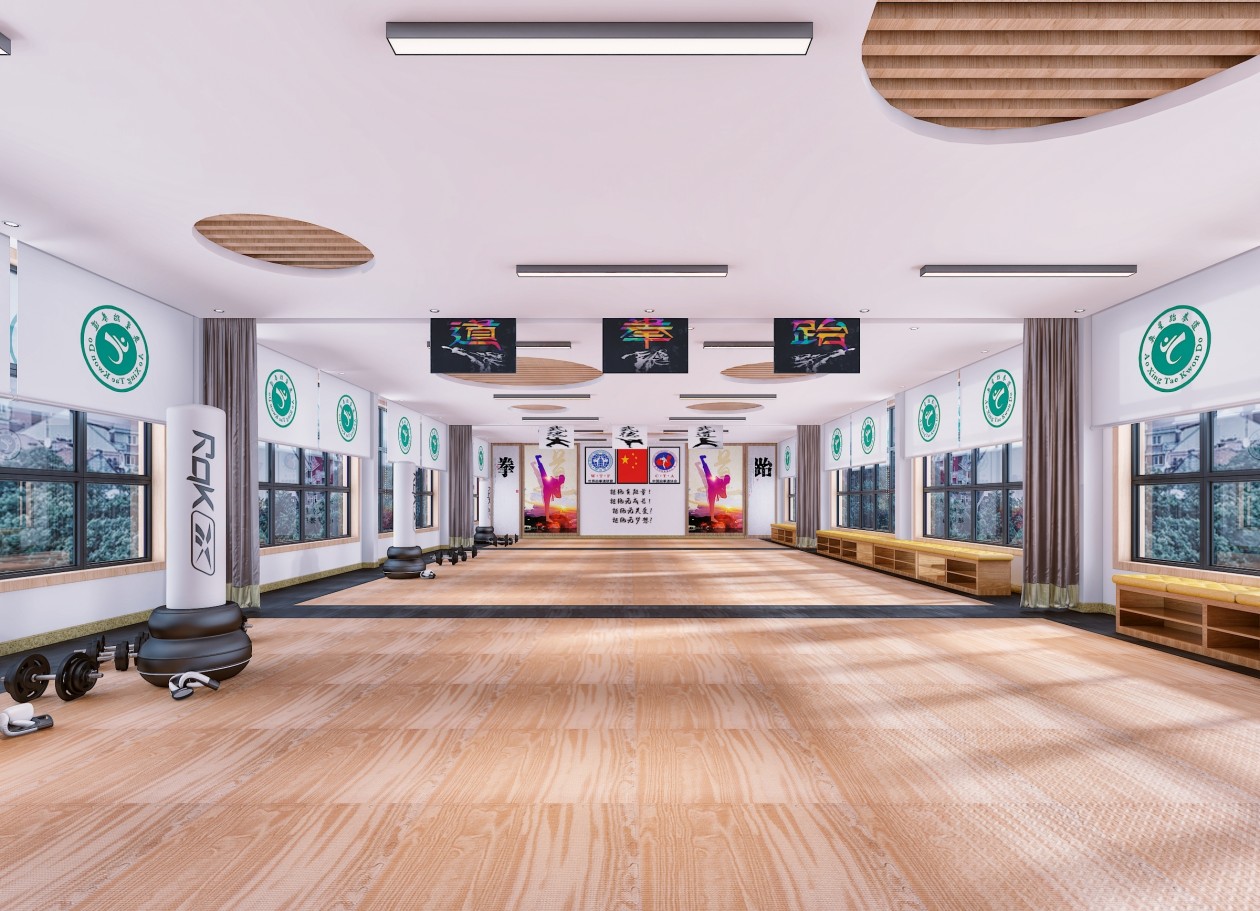 現(xiàn)代跆拳道武術館裝修設計效果圖